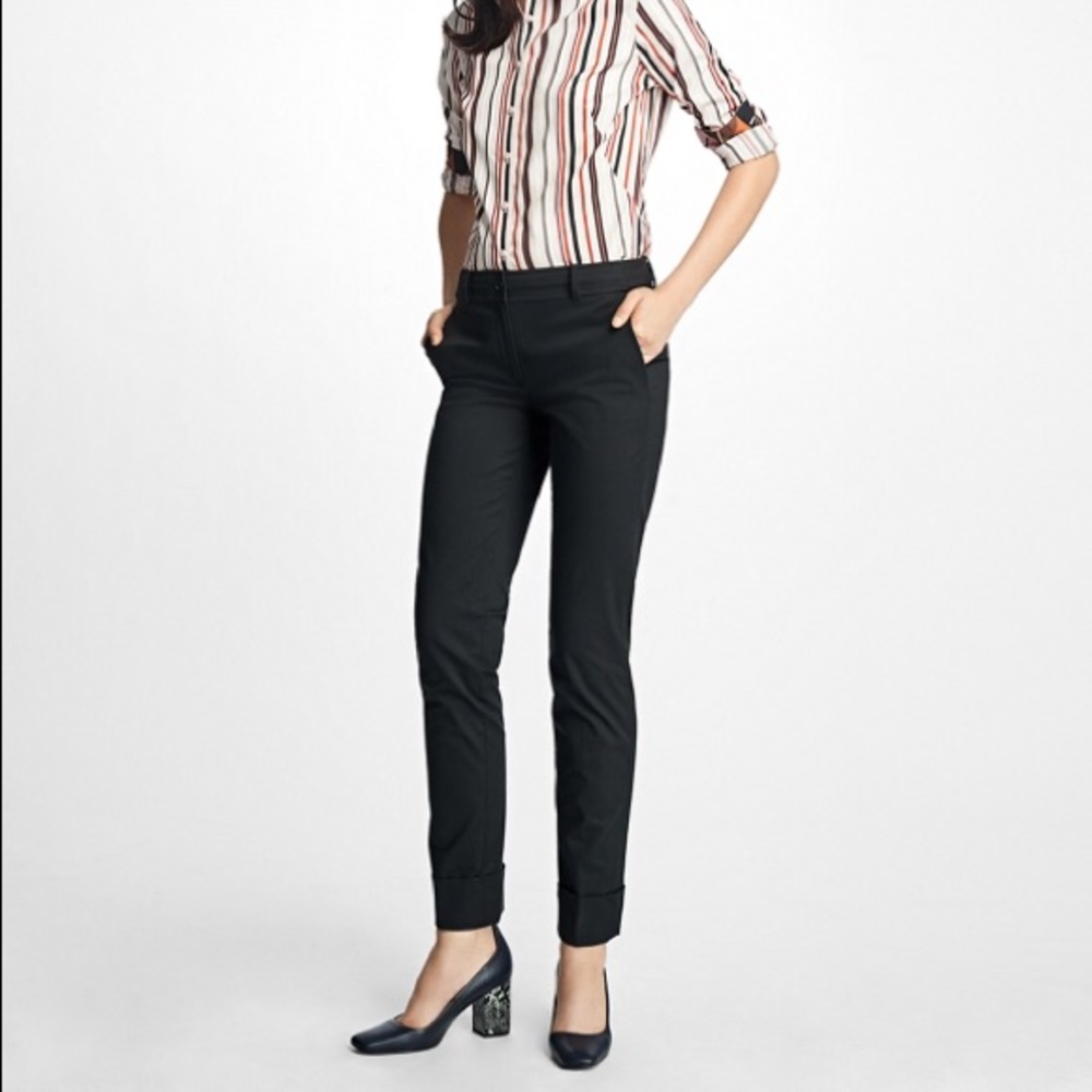 Brooks Brothers Cuffed Cotton Twill Trousers